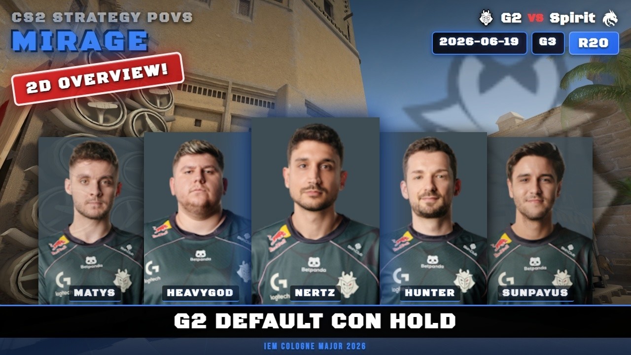 G2 Default Con Hold vs Spirit - Mirage - IEM Cologne Major 2026