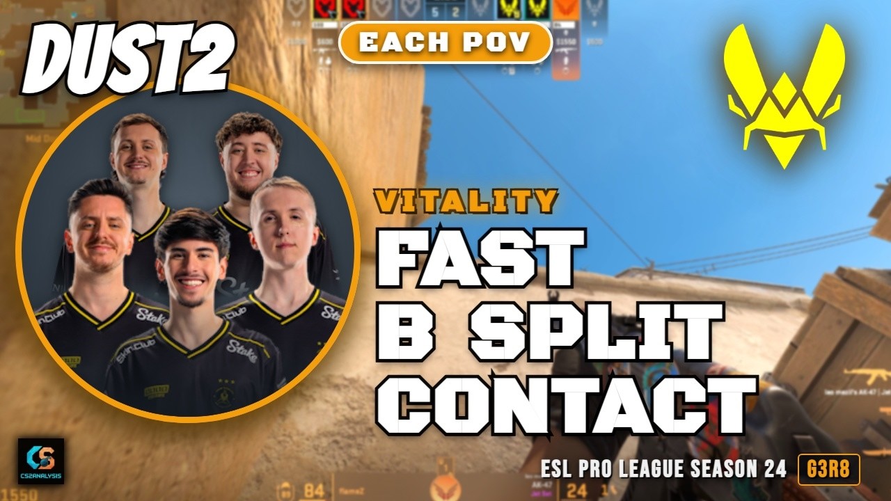 Vitality Fast B Split Contact vs MOUZ - Dust2 - ESL Pro League Season 24