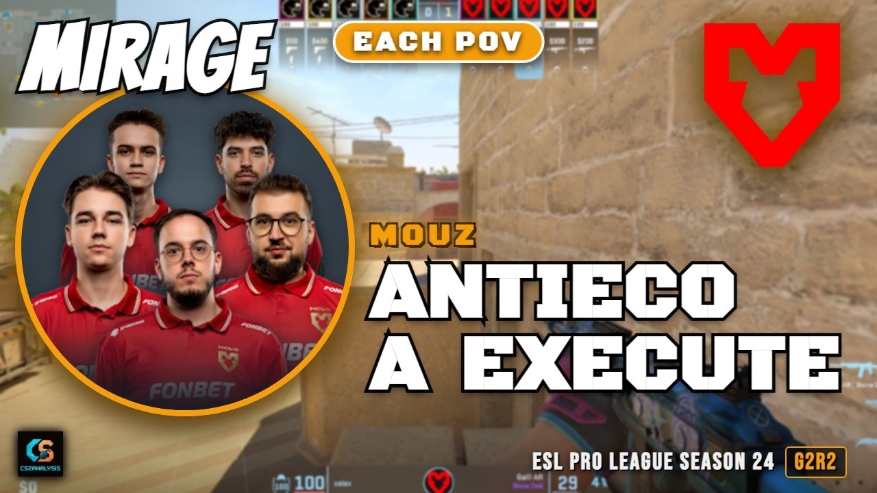MOUZ AntiEco A Execute vs FURIA - Mirage - ESL Pro League Season 24