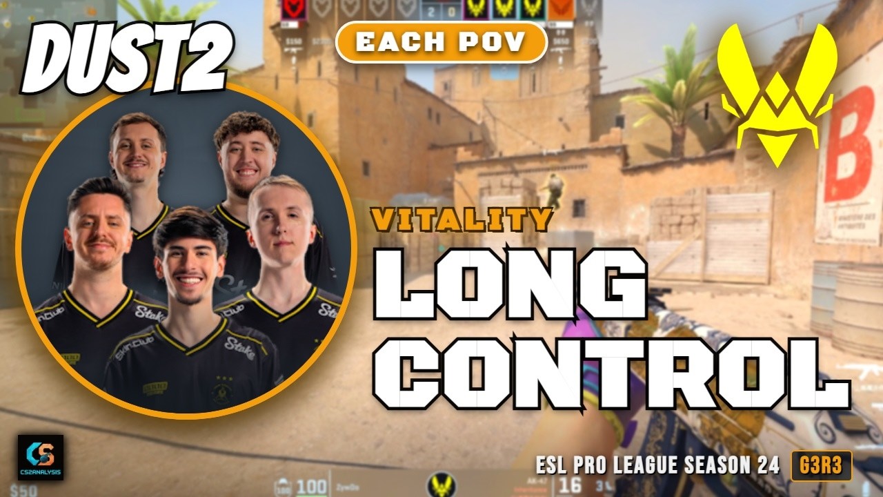 Vitality Long Control vs MOUZ - Dust2 - ESL Pro League Season 24