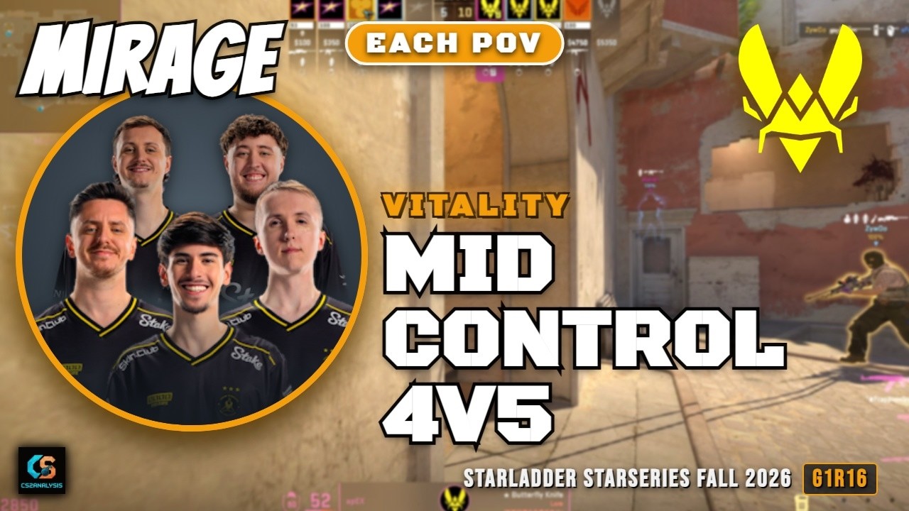 Vitality Mid Control 4v5 vs magic - Mirage - StarLadder StarSeries Fall 2026