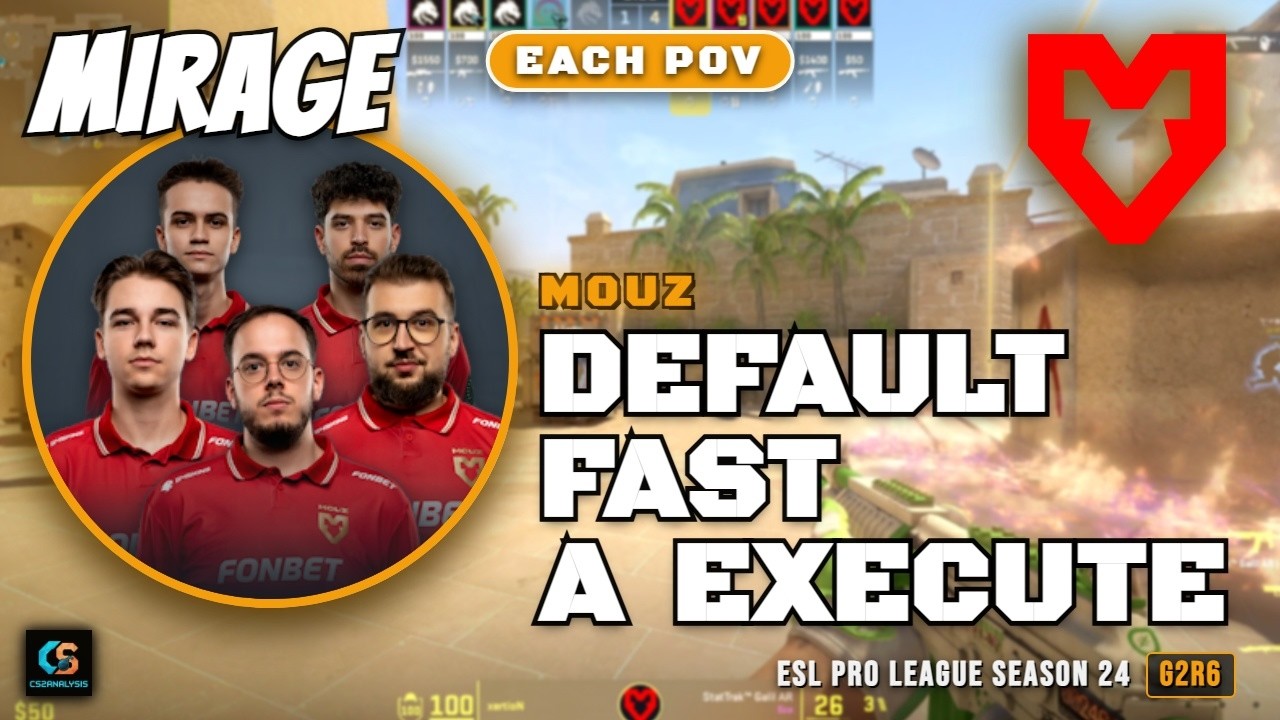 MOUZ Default Fast A Execute vs Spirit - Mirage - ESL Pro League Season 24