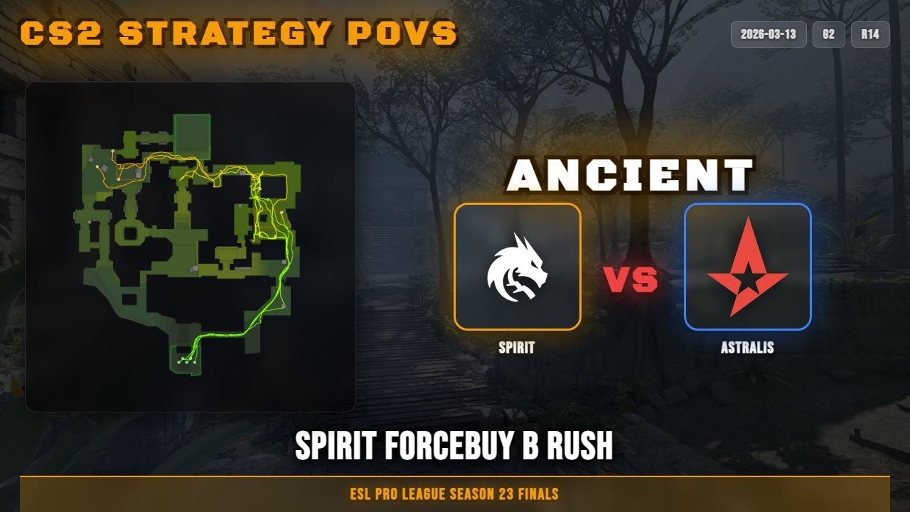 Spirit Forcebuy B Rush vs Astralis - Ancient - ESL Pro League Season 23 Finals