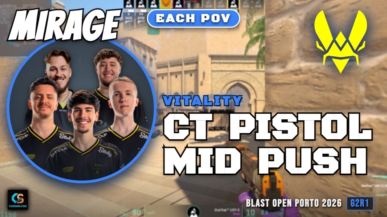 Vitality CT Pistol Mid Push vs MOUZ - Mirage - BLAST Open Porto 2026