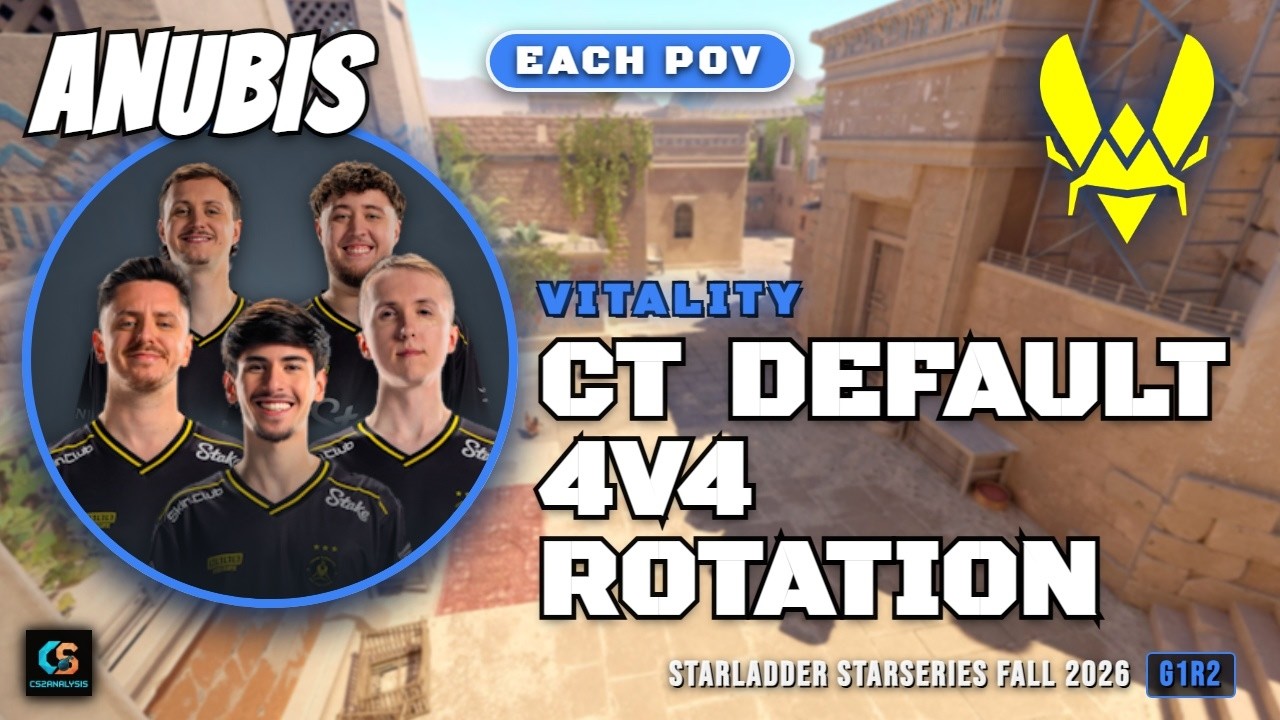 Vitality CT Default 4v4 Rotation vs Aurora - Anubis - StarLadder StarSeries Fall 2026