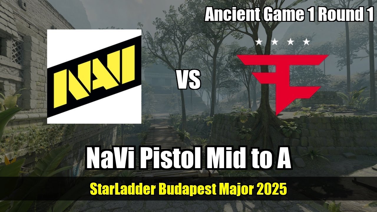 NaVi Pistol Mid to A vs FaZe - Ancient - StarLadder Budapest Major 2025