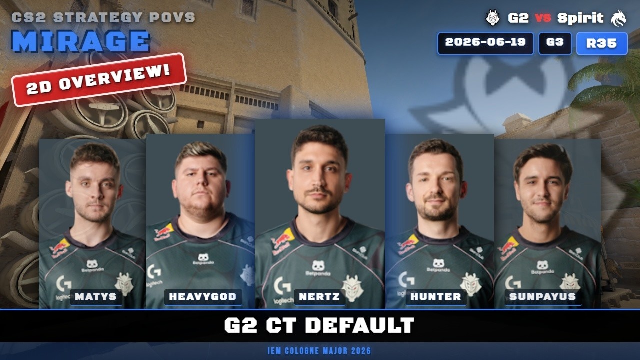 G2 CT Default vs Spirit - Mirage - IEM Cologne Major 2026