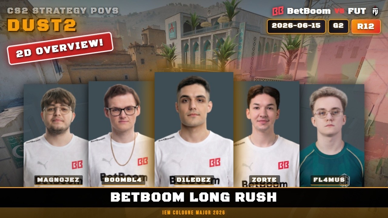 BetBoom Long Rush vs FUT - Dust2 - IEM Cologne Major 2026