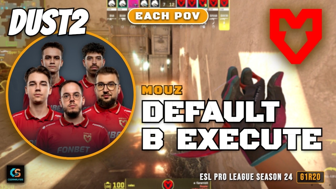 MOUZ Default B Execute vs Spirit - Dust2 - ESL Pro League Season 24