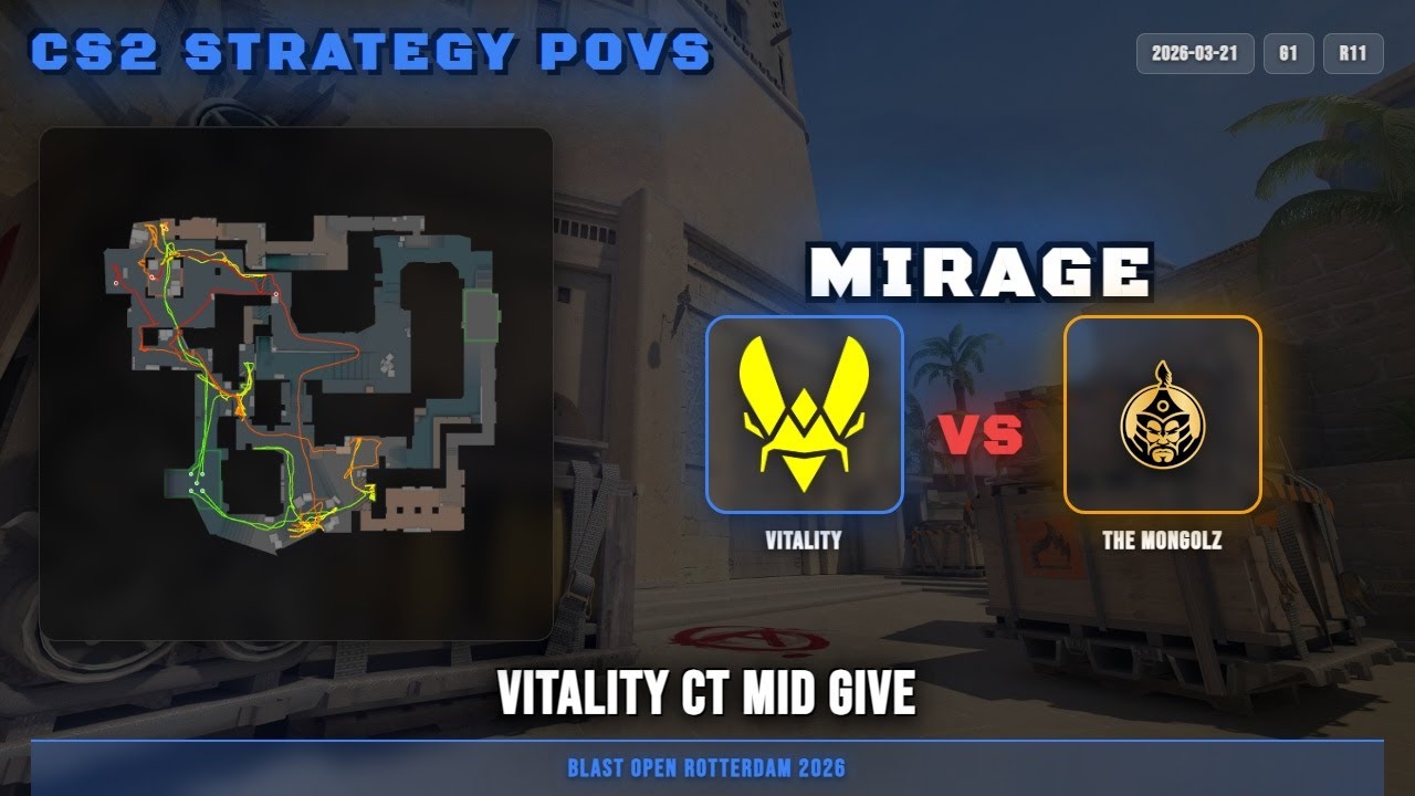 Vitality CT Mid Give vs The MongolZ - Mirage - BLAST Open Rotterdam 2026