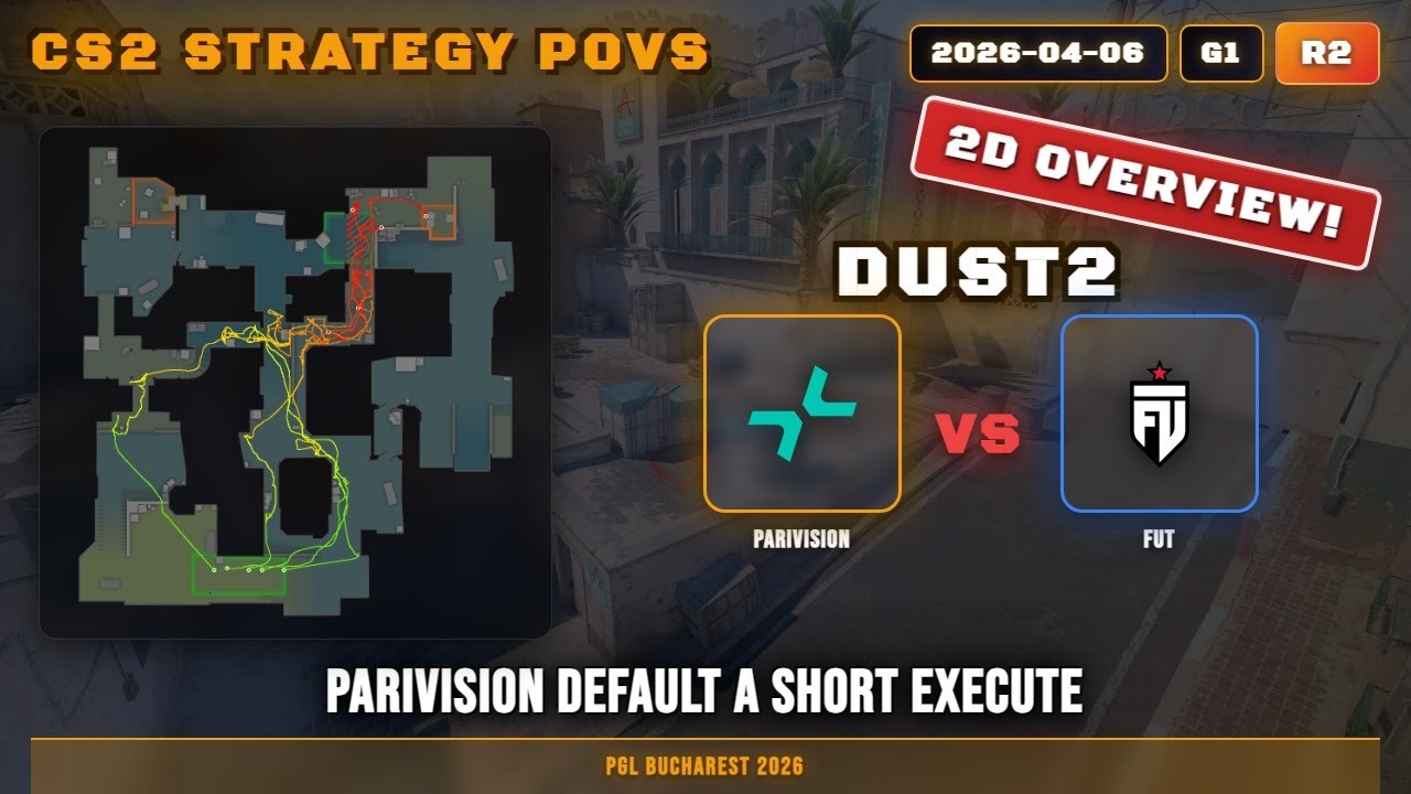 Parivision Default A Short Execute vs PARIVISION - Dust2 - PGL Bucharest 2026