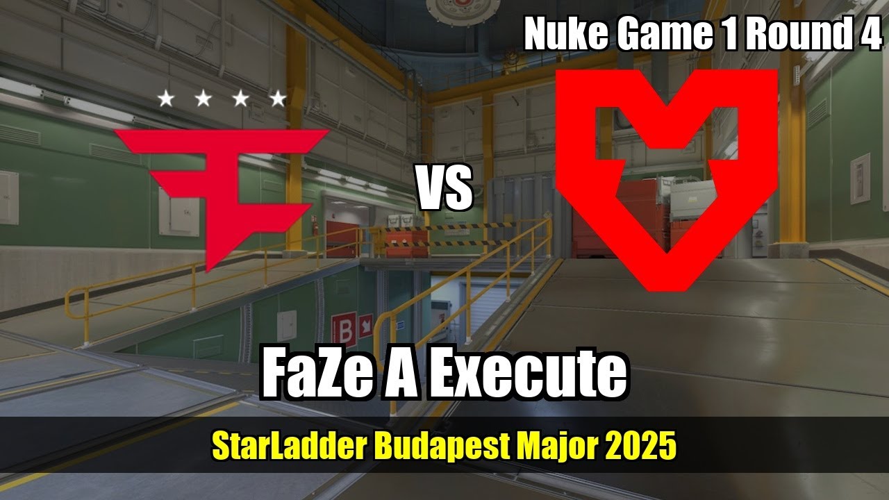 FaZe A Execute, rotation to Ramp vs MOUZ - Nuke - StarLadder Budapest Major 2025