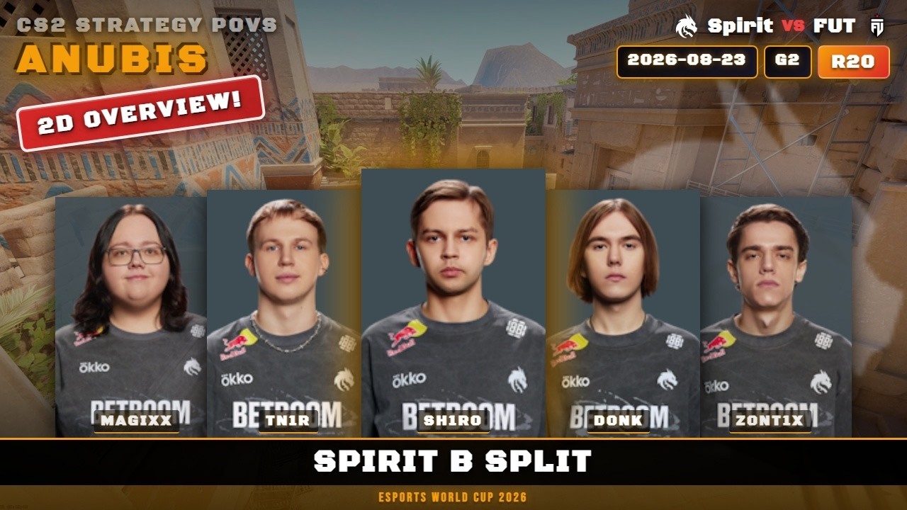 Spirit B Split vs FUT - Anubis - Esports World Cup 2026