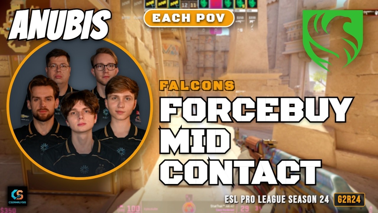 Falcons ForceBuy Mid Contact vs Natus Vincere - Anubis - ESL Pro League Season 24