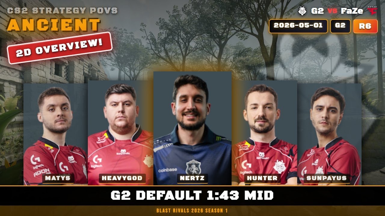 G2 Default 1:43 Mid vs FaZe - Ancient - BLAST Rivals 2026 Season 1