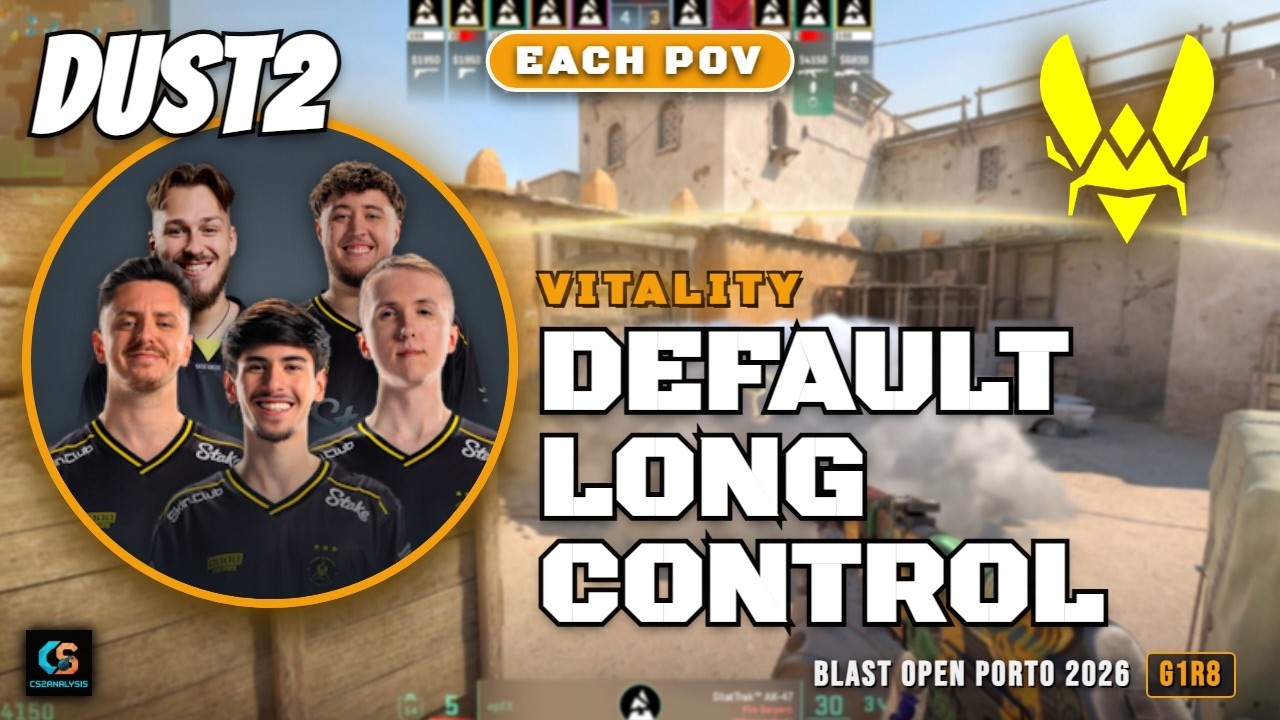 Vitality Default Long Control vs MOUZ - Dust2 - BLAST Open Porto 2026