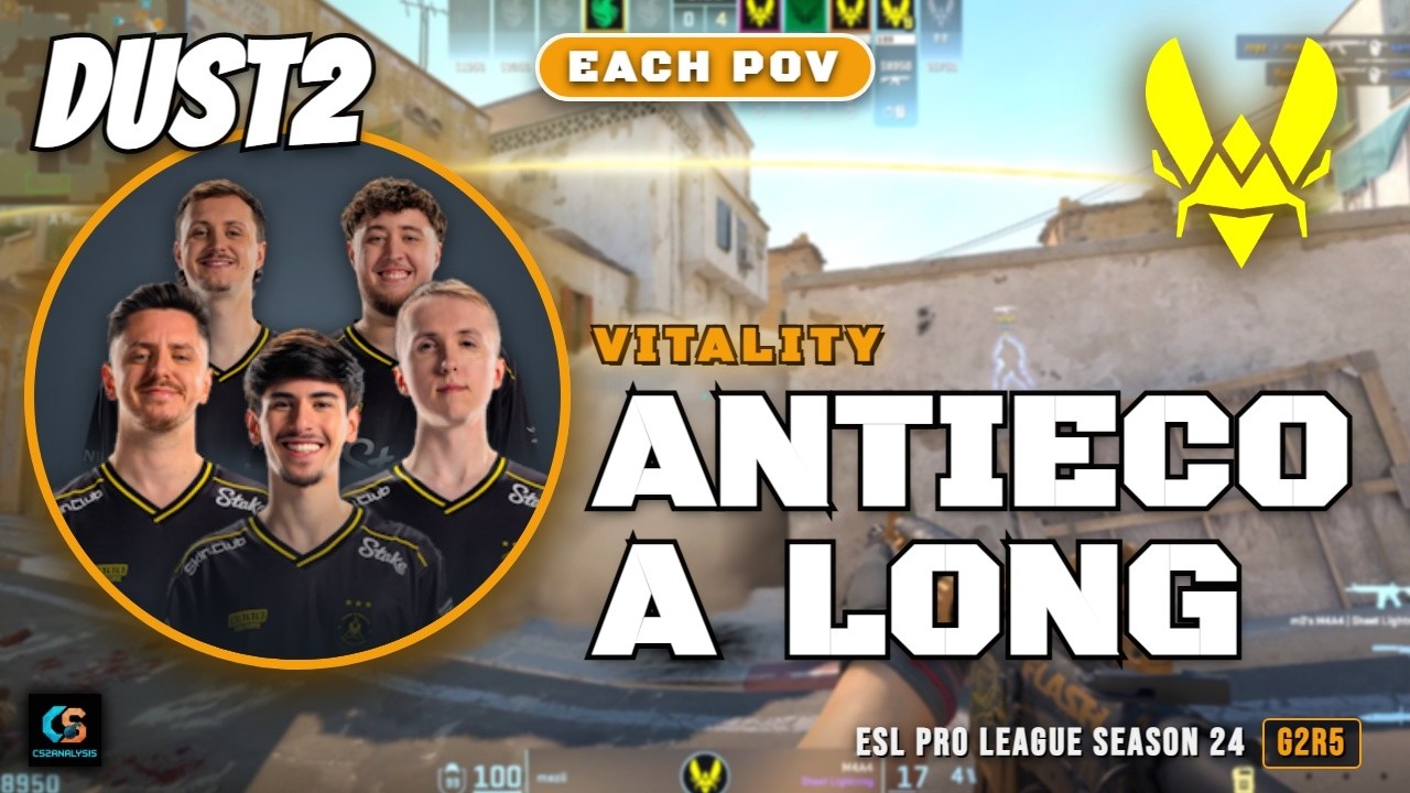 Vitality AntiEco A Long vs Falcons - Dust2 - ESL Pro League Season 24