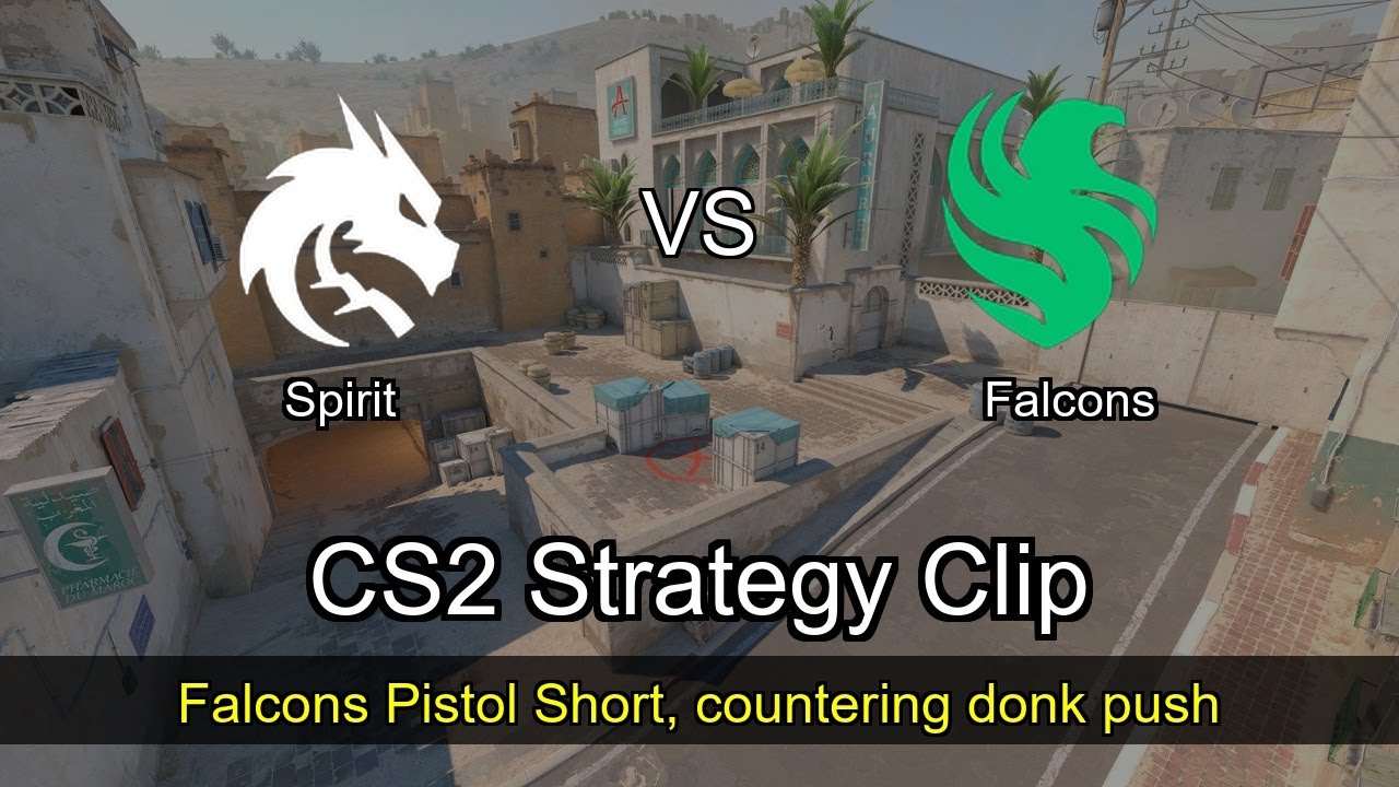 Falcons Pistol Short, countering donk push vs Spirit - Dust2 - StarLadder Budapest Major 2025