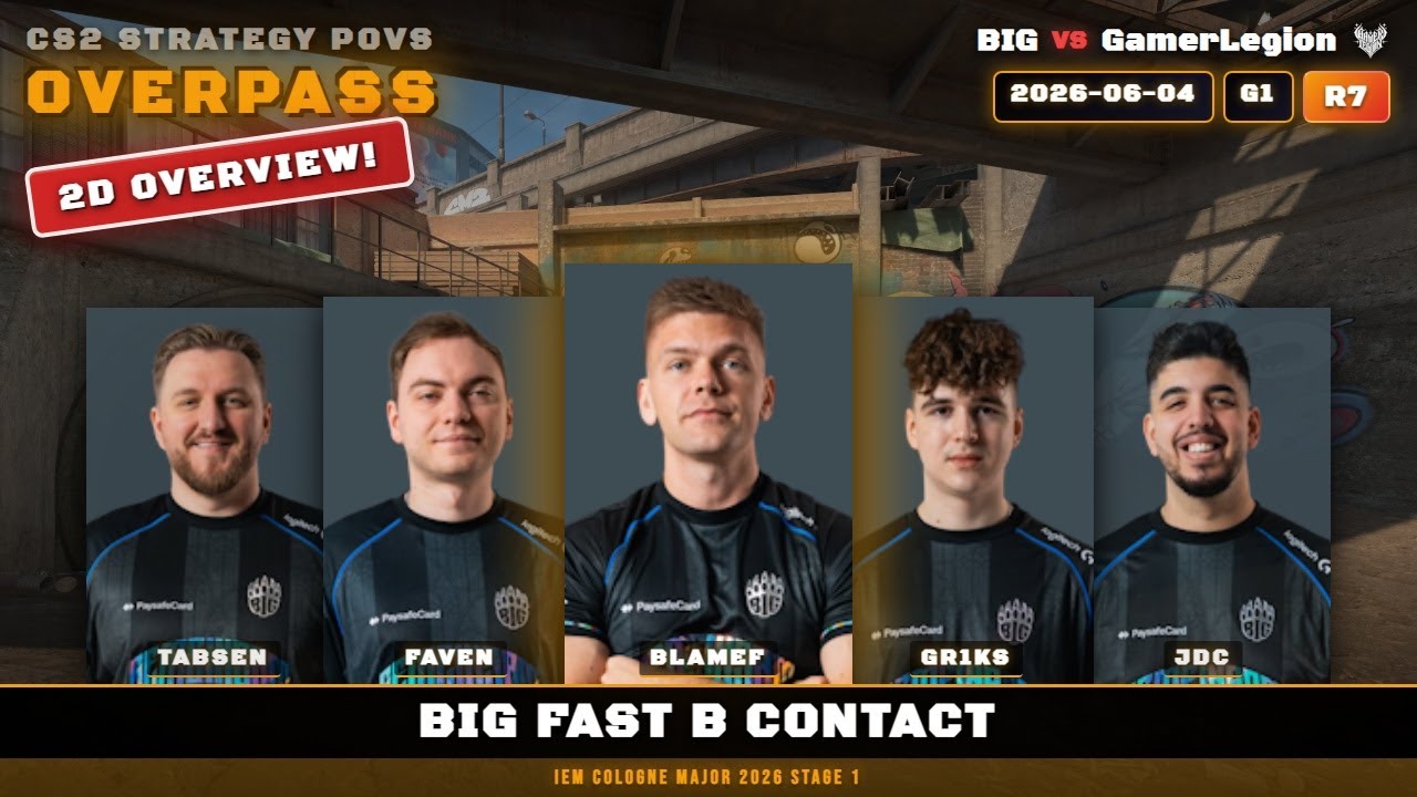 BIG Fast B Contact vs GamerLegion - Overpass - IEM Cologne Major 2026 Stage 1