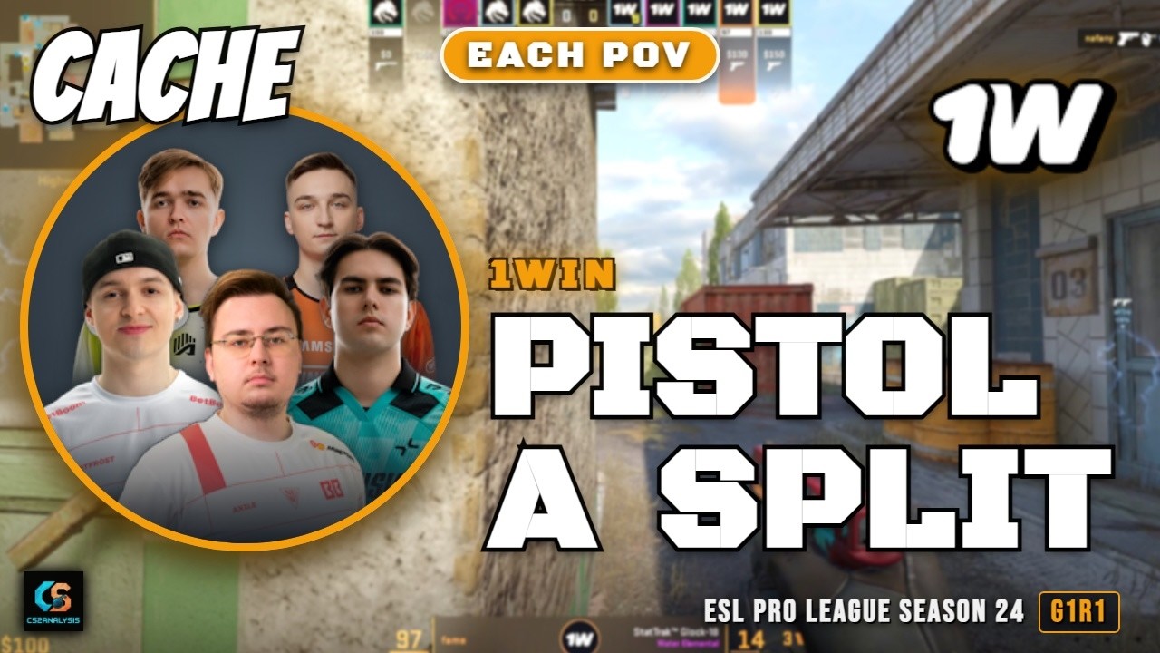 1win Pistol A Split vs Spirit - Cache - ESL Pro League Season 24
