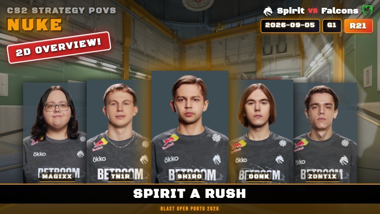Spirit A Rush vs Falcons - Nuke - BLAST Open Porto 2026