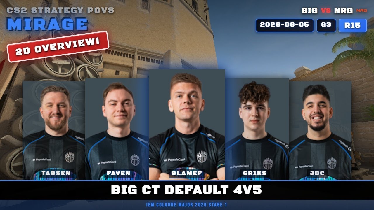 BIG CT Default 4v5 vs NRG - Mirage - IEM Cologne Major 2026 Stage 1