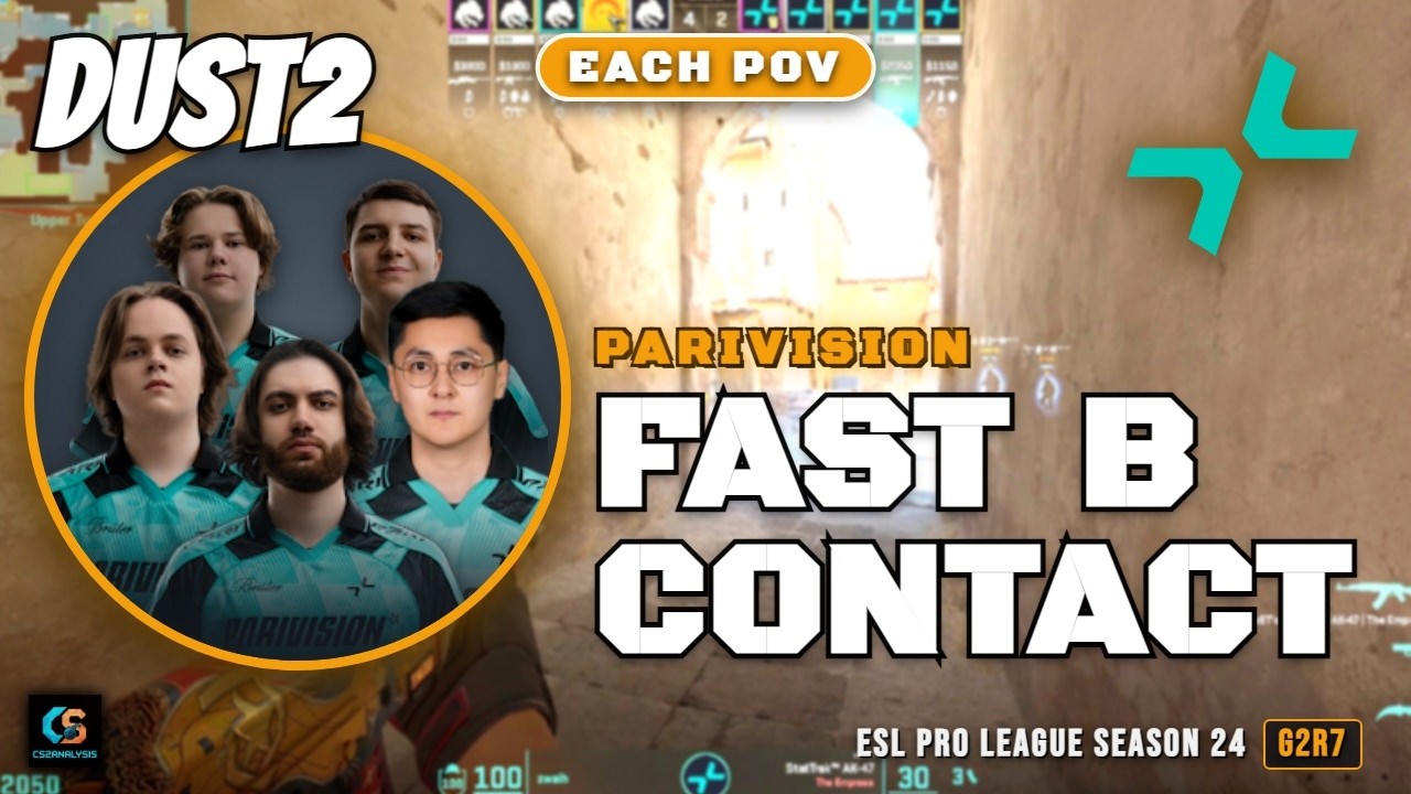 PARIVISION Fast B Contact vs Spirit - Dust2 - ESL Pro League Season 24
