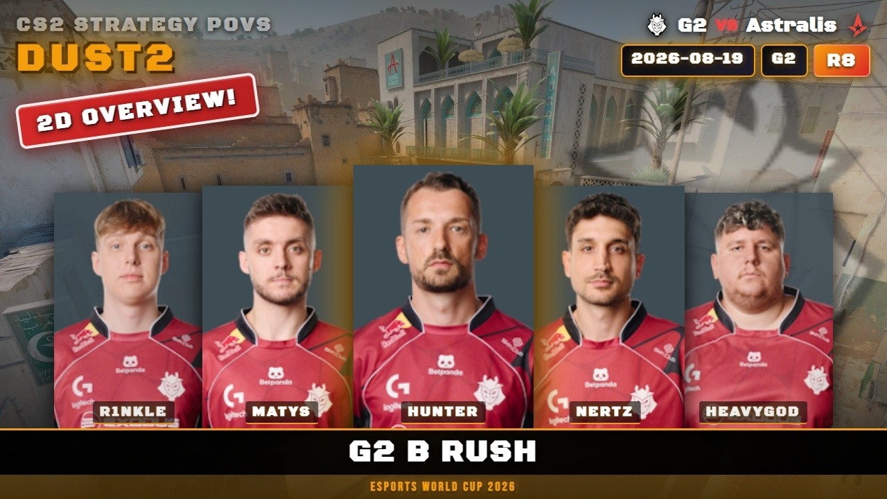 G2 B Rush vs Astralis - Dust2 - Esports World Cup 2026