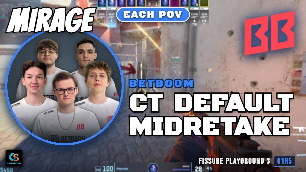 BetBoom CT Default Mid Retake vs BETBOOM - Mirage - FISSURE Playground 3