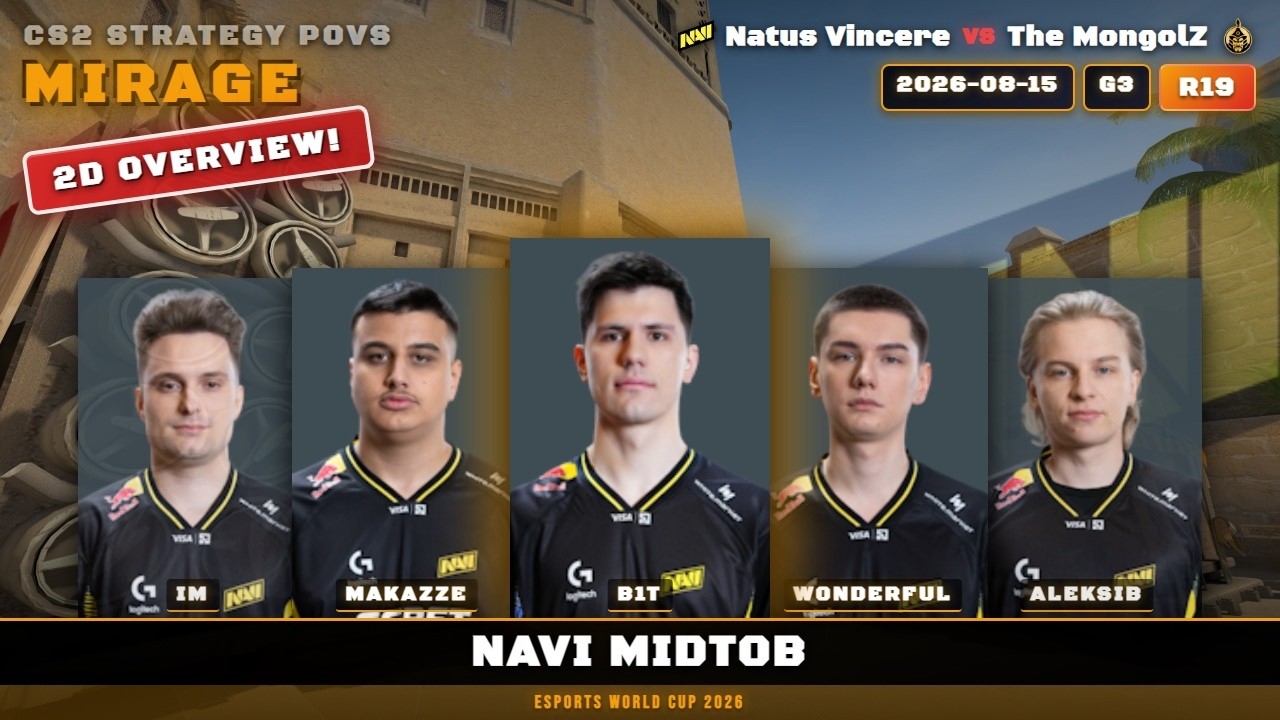 NaVi MidToB, rotation vs The MongolZ - Mirage - Esports World Cup 2026