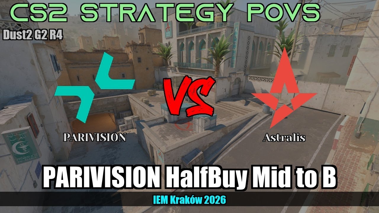 PARIVISION HalfBuy Mid to B vs Astralis - Dust2 - IEM Kraków 2026