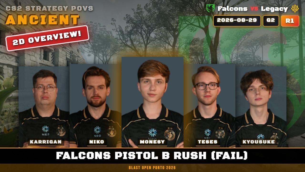 Falcons Pistol B Rush (fail) vs Legacy - Ancient - BLAST Open Porto 2026