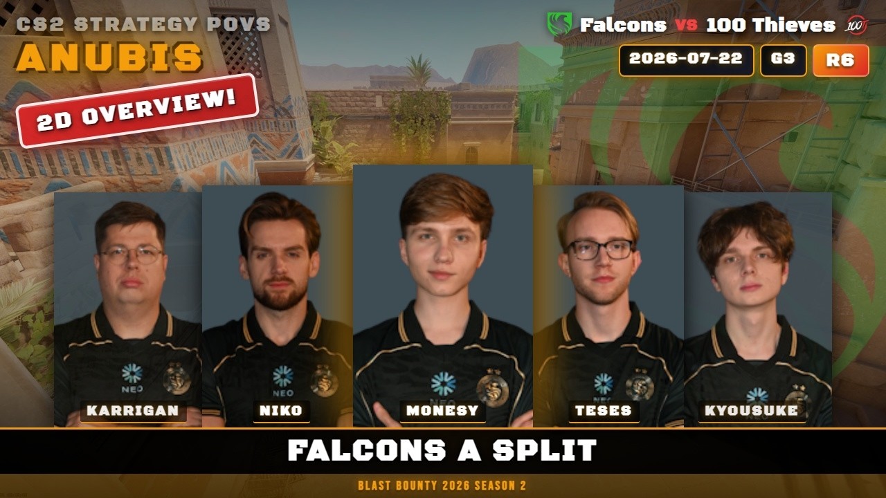 Falcons A Split vs 100 Thieves - Anubis - BLAST Bounty 2026 Season 2