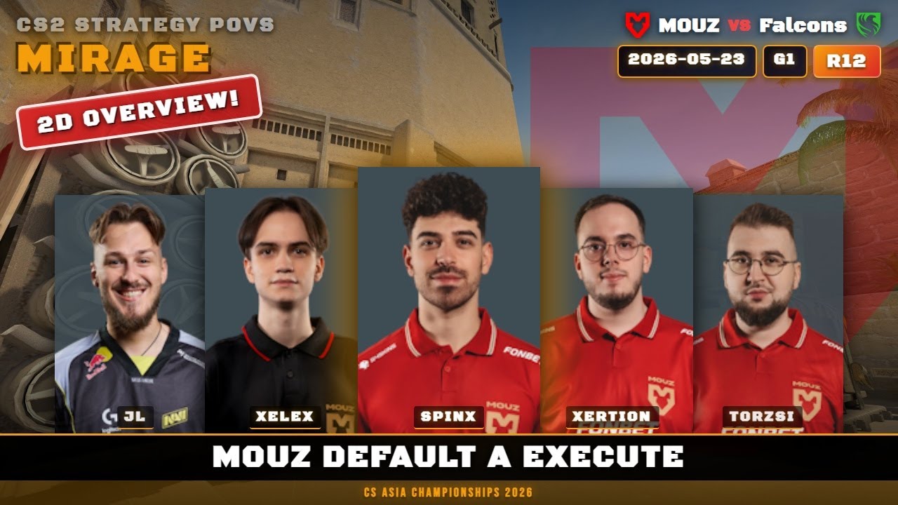 MOUZ Default A Execute vs Falcons - Mirage -  CS Asia Championships 2026