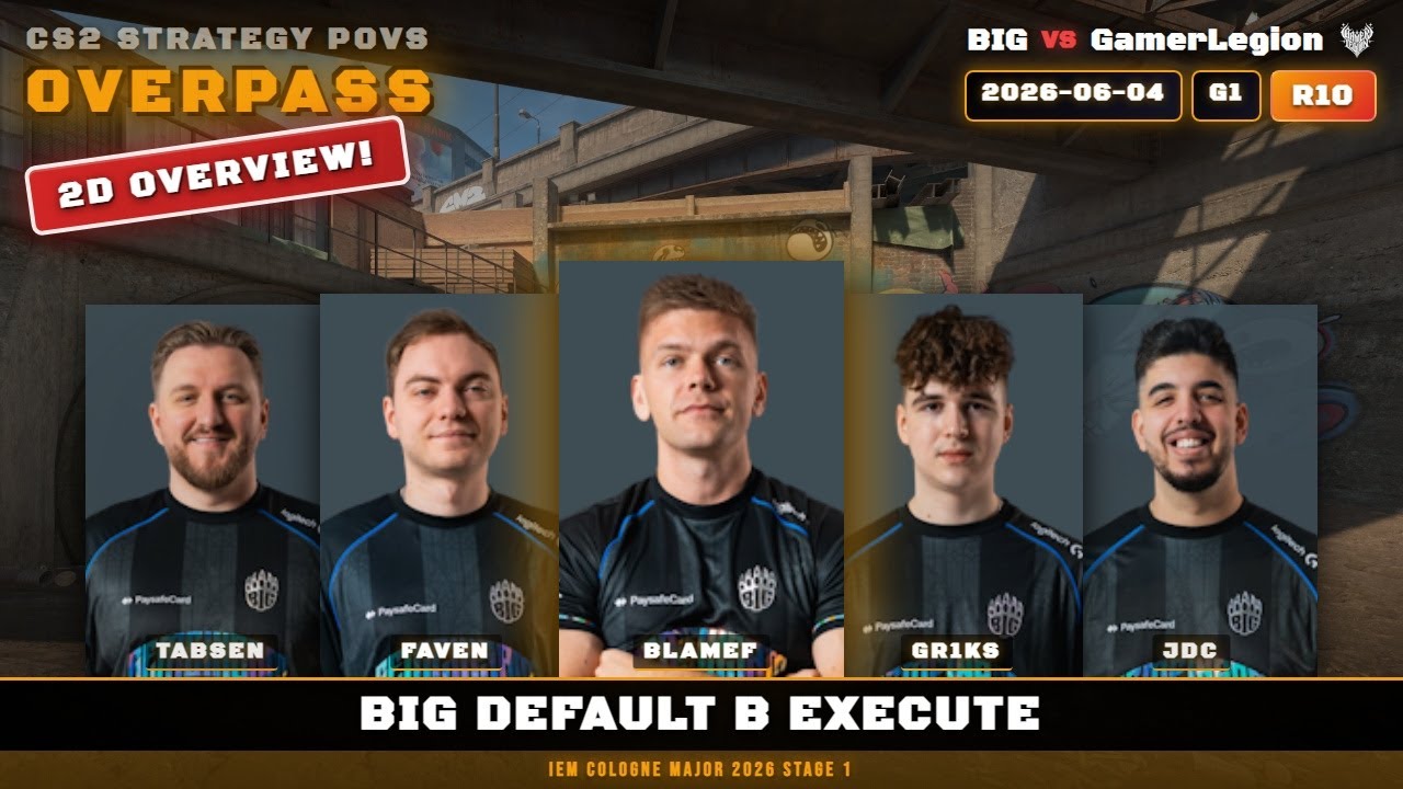 BIG Default B Execute vs GamerLegion - Overpass - IEM Cologne Major 2026 Stage 1