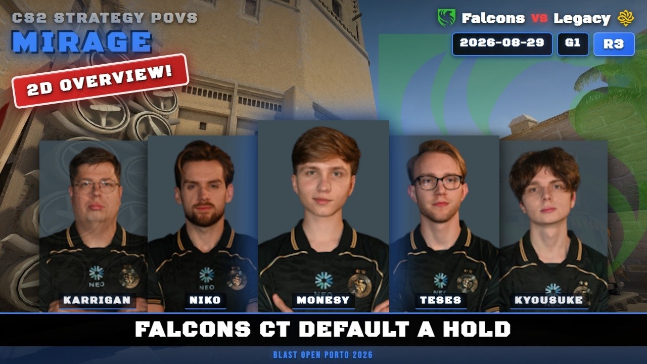 Falcons CT Default A Hold, sad 1v4 vs Legacy - Mirage - BLAST Open Porto 2026