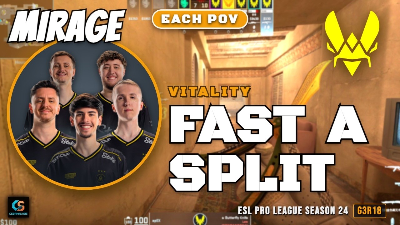 Vitality Fast A Split vs Falcons - Mirage - ESL Pro League Season 24
