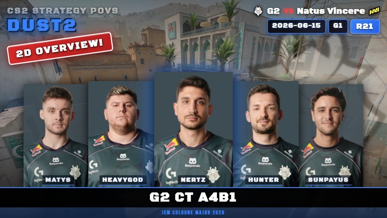 G2 CT A4B1 vs Natus Vincere - Dust2 - IEM Cologne Major 2026