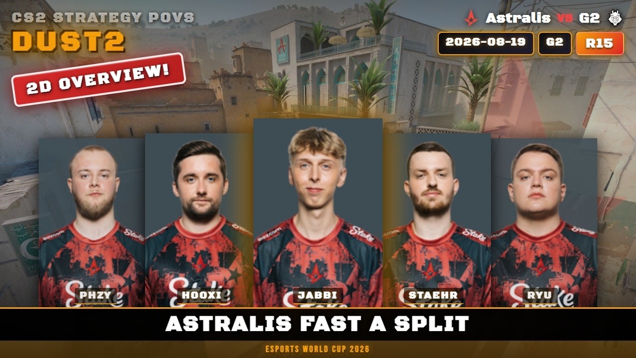 Astralis Fast A Split vs G2 - Dust2 - Esports World Cup 2026