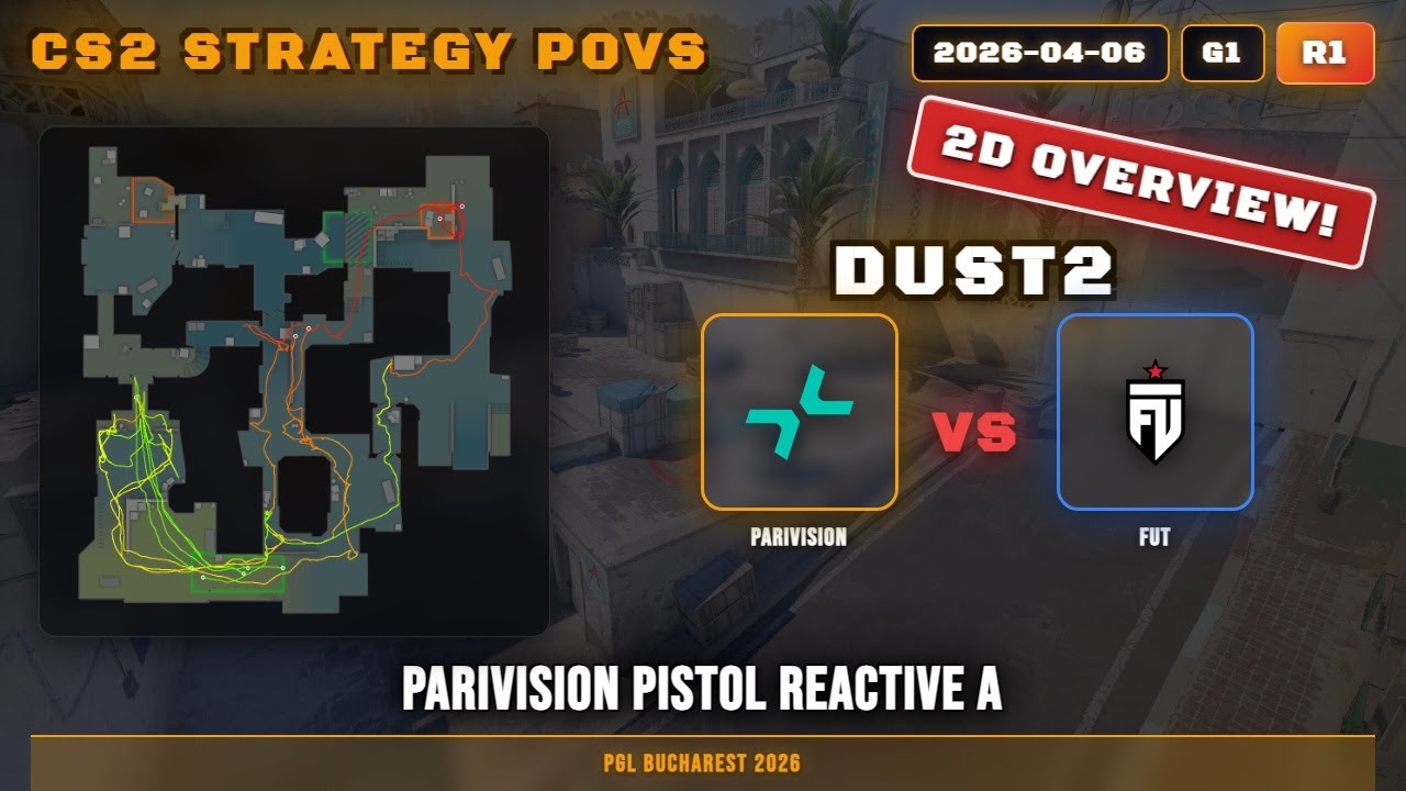 Parivision Pistol Reactive A vs PARIVISION - Dust2 - PGL Bucharest 2026