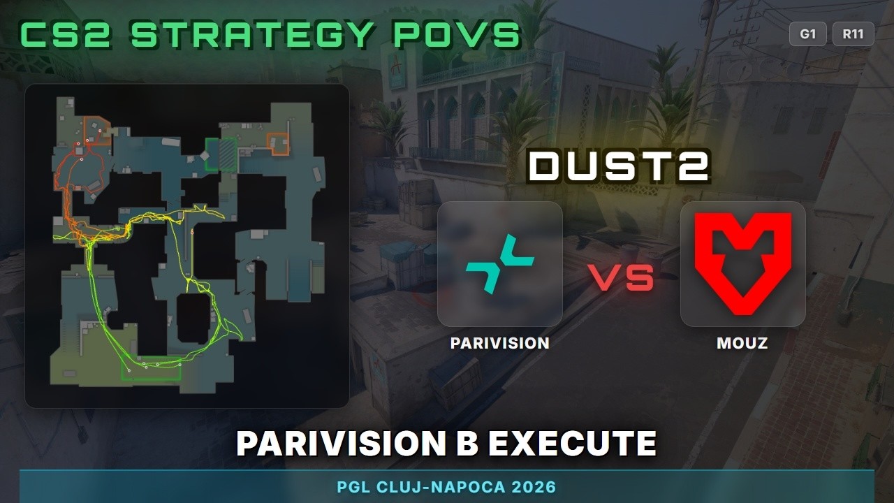 PARIVISION B Execute vs MOUZ - Dust2 - PGL Cluj-Napoca 2026