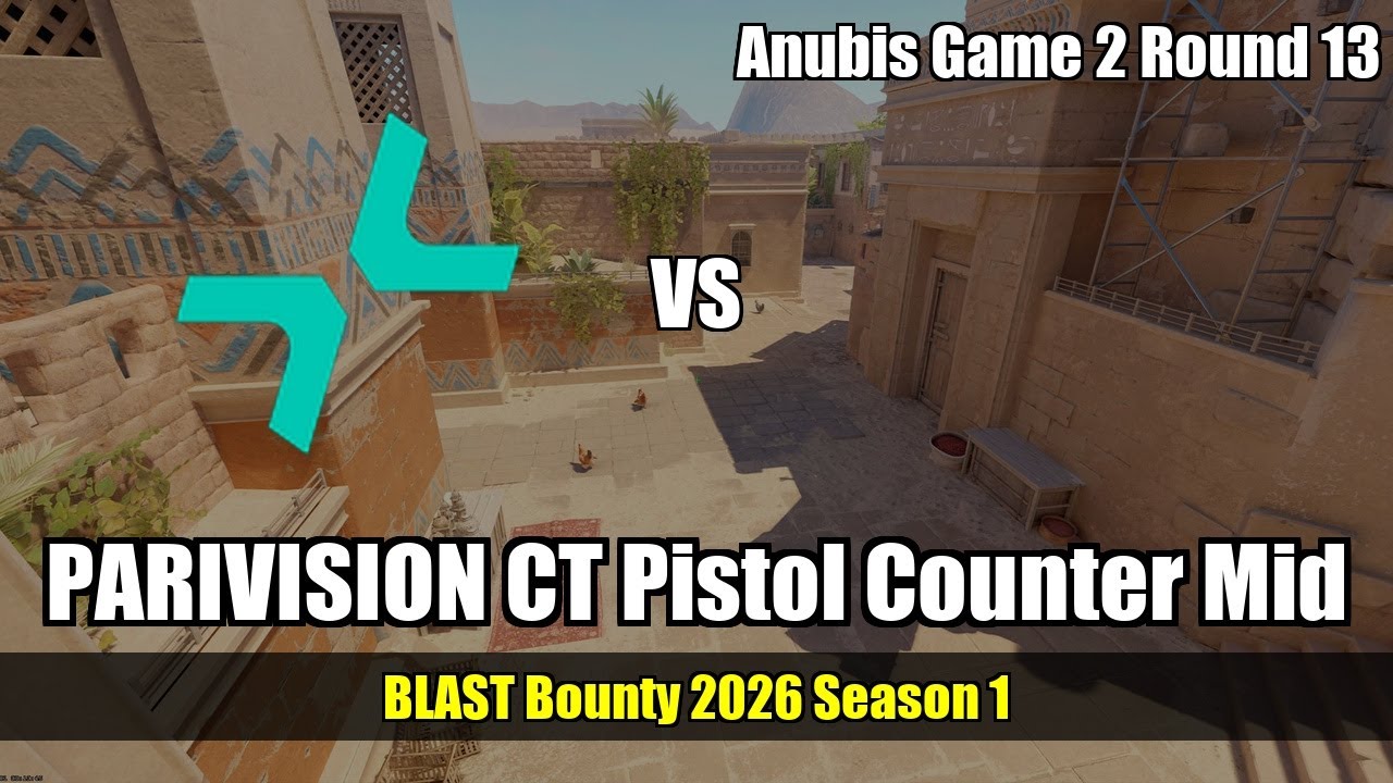 PARIVISION CT Pistol Counter Mid vs ENCE - Anubis - BLAST Bounty 2026 Season 1