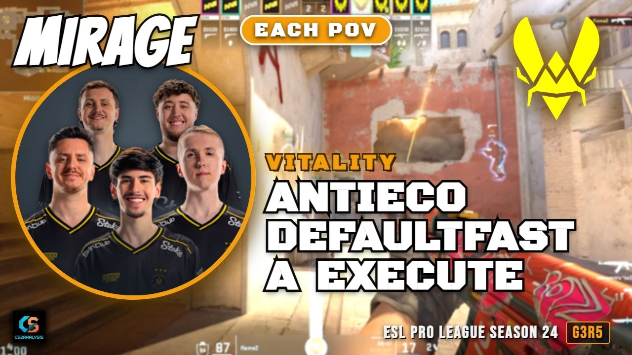 Vitality AntiEco Default Fast A Execute vs Natus Vincere - Mirage - ESL Pro League Season 24