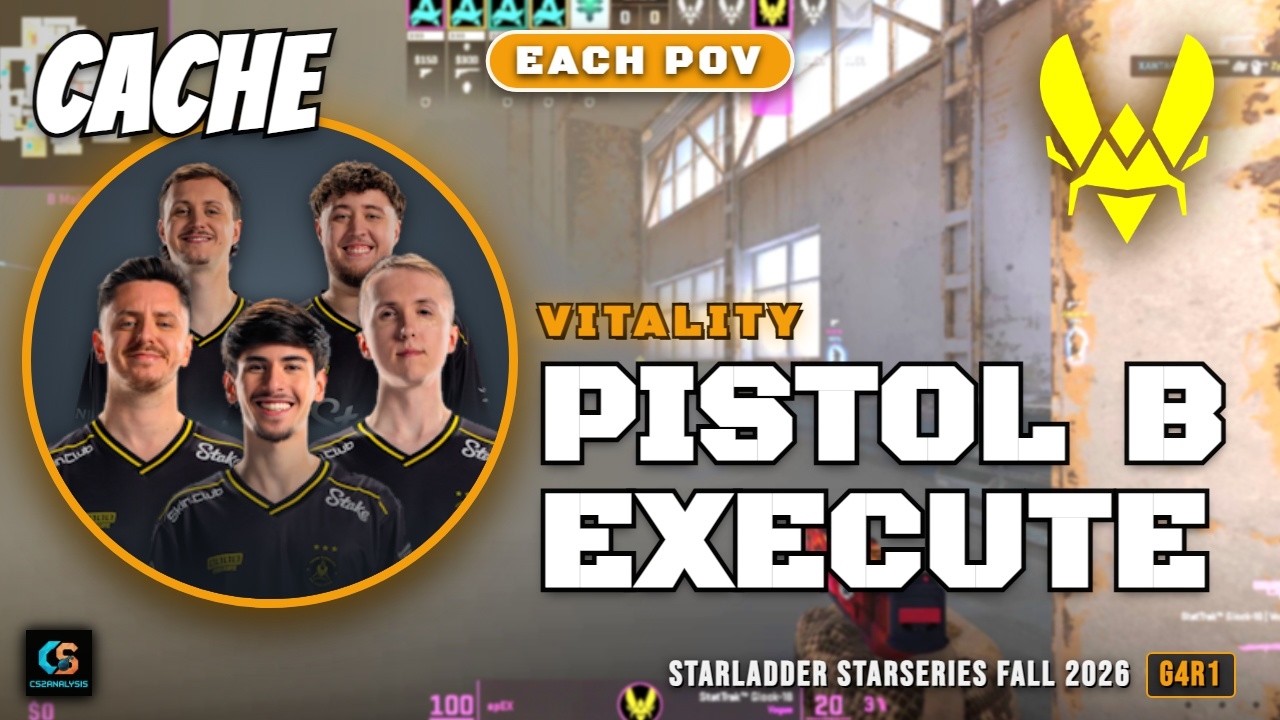 Vitality Pistol B Execute vs Aurora - Cache - StarLadder StarSeries Fall 2026
