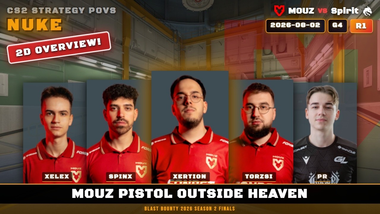 MOUZ Pistol Outside Heaven vs Spirit - Nuke - BLAST Bounty 2026 Season 2 Finals