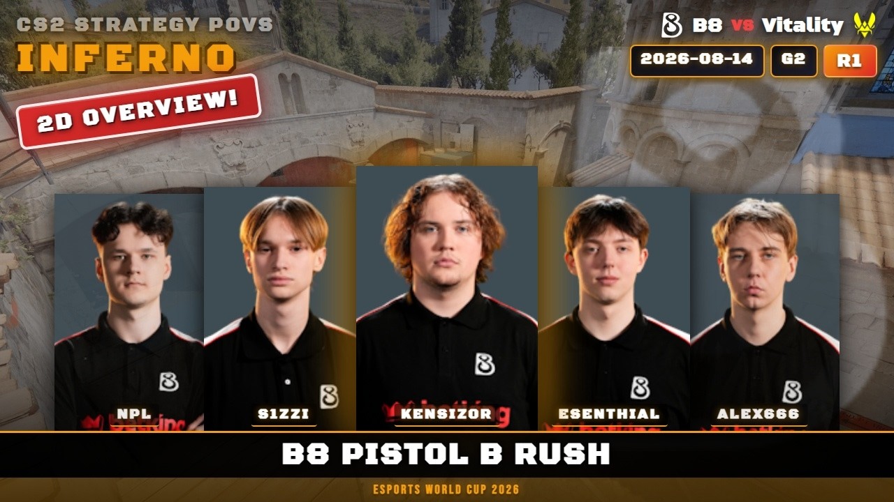 B8 Pistol B Rush vs Vitality - Inferno - Esports World Cup 2026