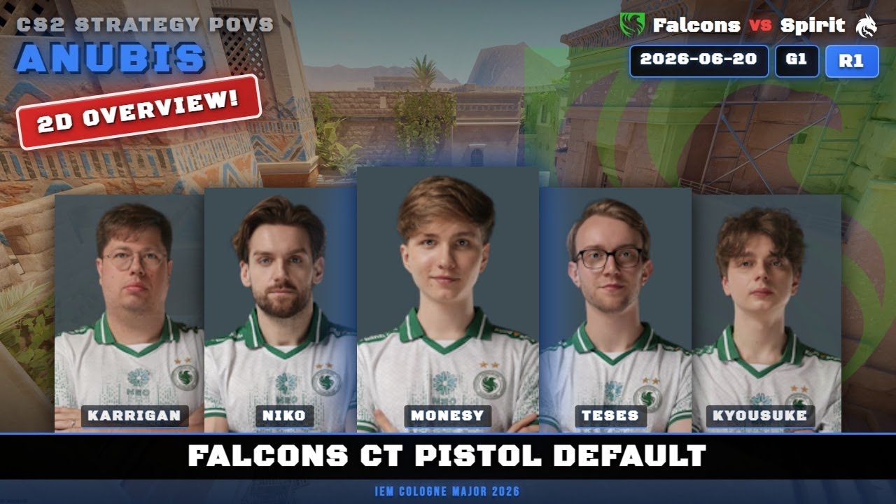 Falcons CT Pistol Default vs Spirit - Anubis - IEM Cologne Major 2026