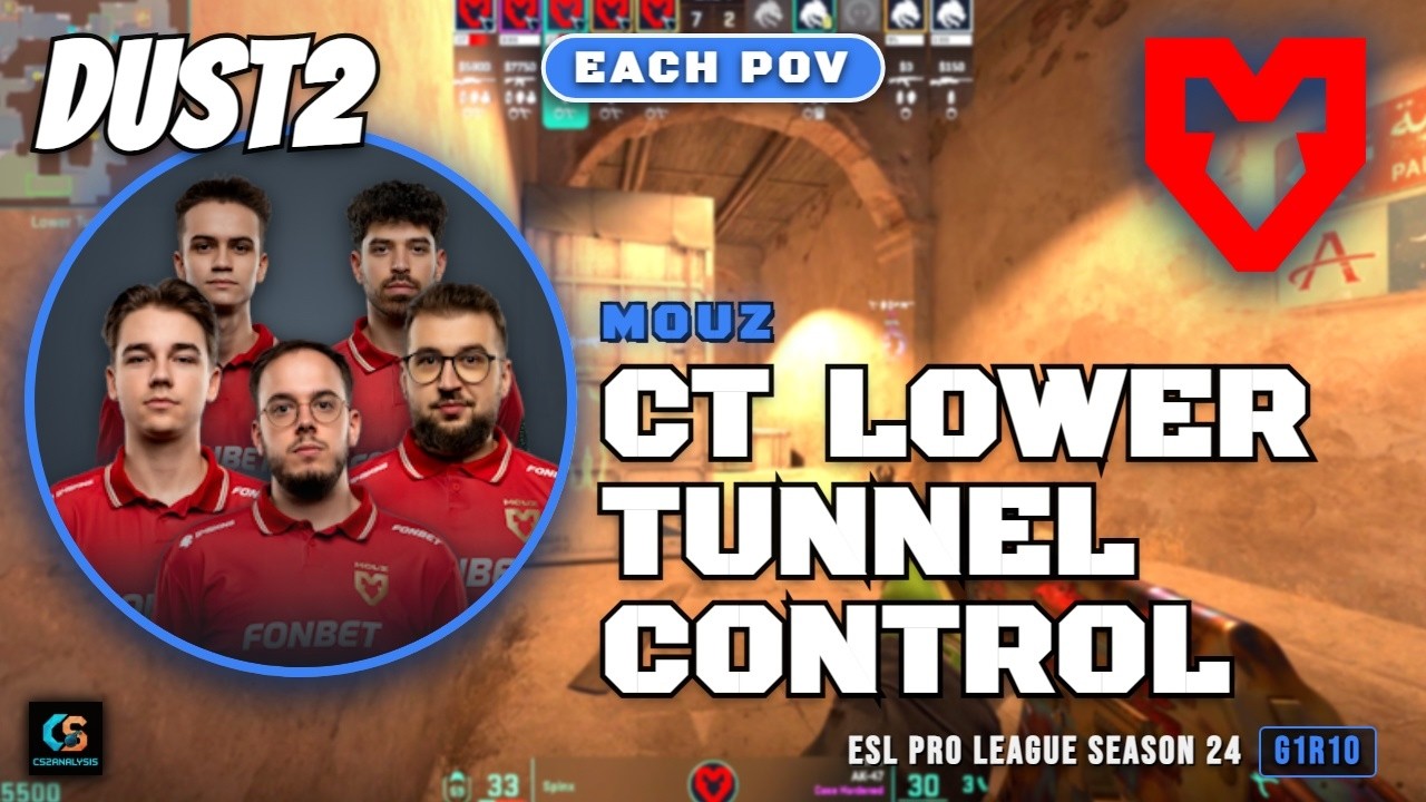 MOUZ CT Lower Tunnel Control vs Spirit - Dust2 - ESL Pro League Season 24