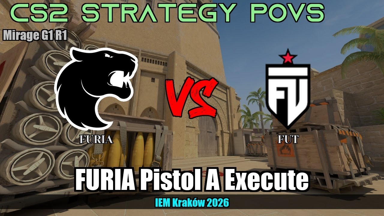 FURIA Pistol A Execute vs FUT - Mirage - IEM Kraków 2026