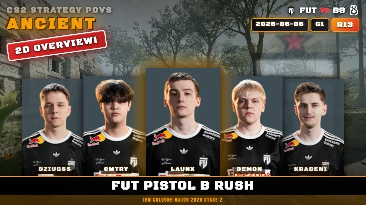 FUT Pistol B Rush vs B8 - Ancient - IEM Cologne Major 2026 Stage 2
